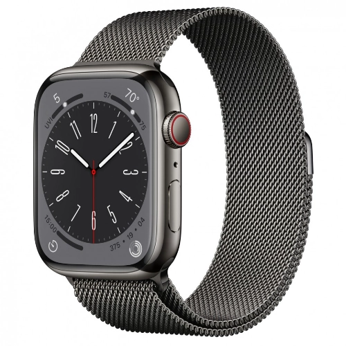 Умные часы Apple Watch Series 8 41 мм Graphite Stainless Steel with Graphite Milanese Loop, размер R